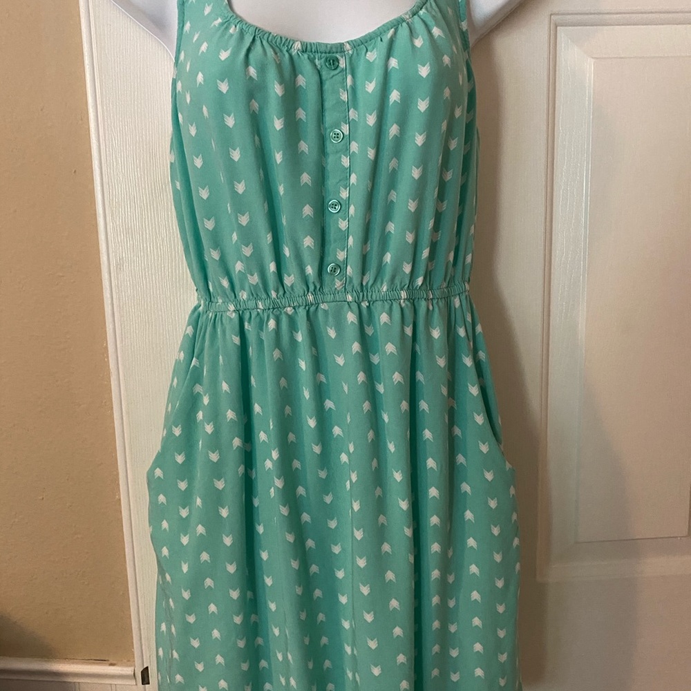 Mossimo Mint Green and Lace Sleeveless Dress Sz M